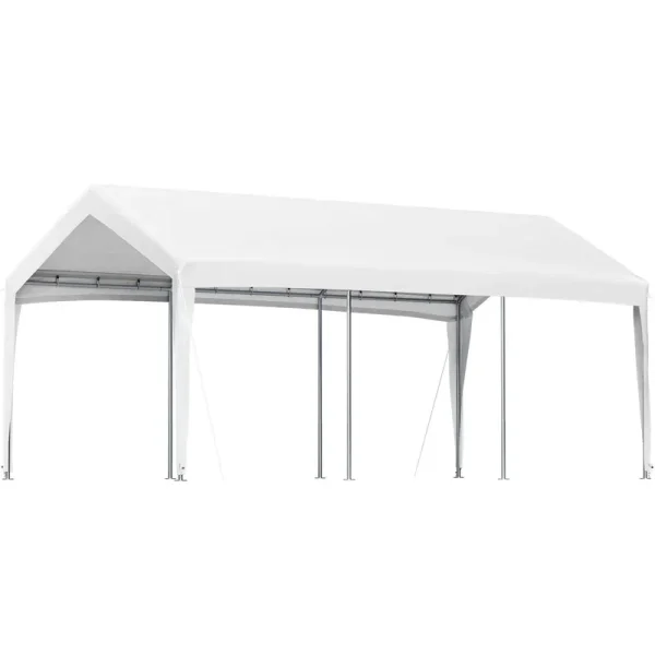VEVOR Carport Replacement Canopy Cover, 10 x 20 ft, Ripstop Triple-Layer PE Fabric Garage Top Tarp Shelter Cover, UV Resistant
