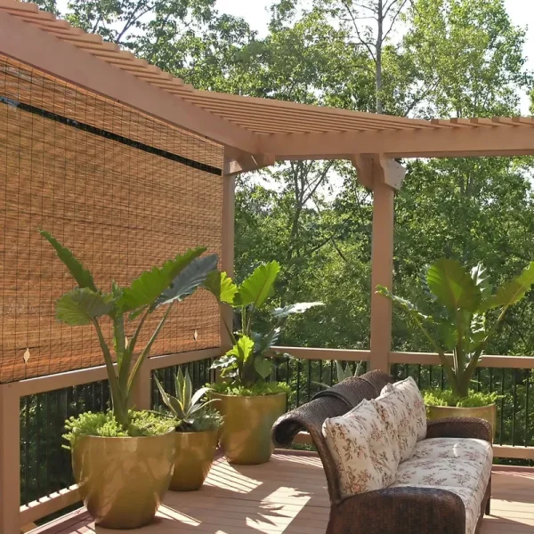 Radiance Imperial Matchstick Cord Free Roll-Up Shade, Fruitwood, 60" W x 72" L