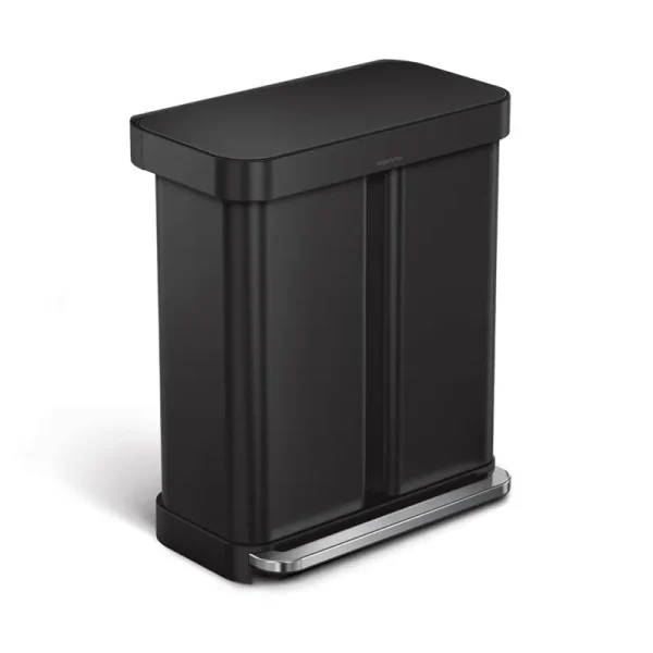 simplehuman 58L Steel Rectangular Step Trash Can
