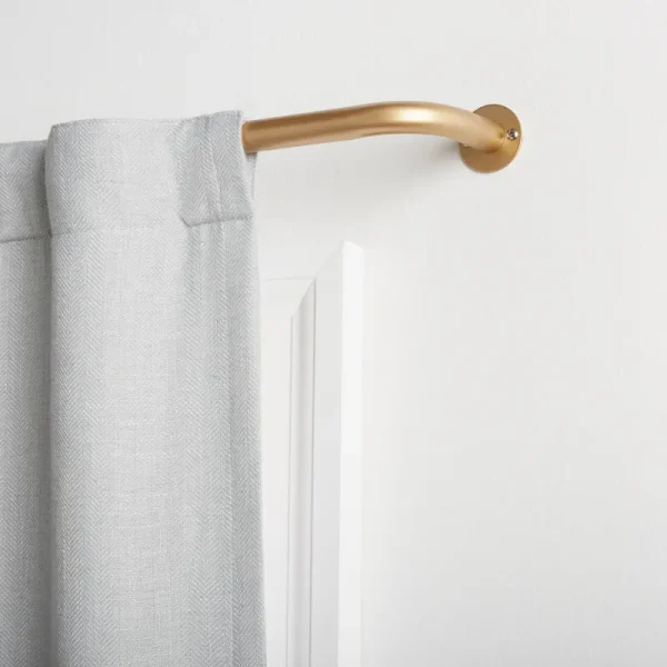 Exclusive Home Holden Wrap Around 1 inch Curtain Rod, Gold, Adjustable 82.5 inch-120 inch