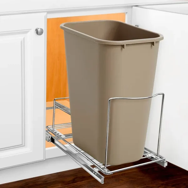 Lynk Professional Roll Out Bin Holder Pull Under Cabinet Sliding Organizer Chrome