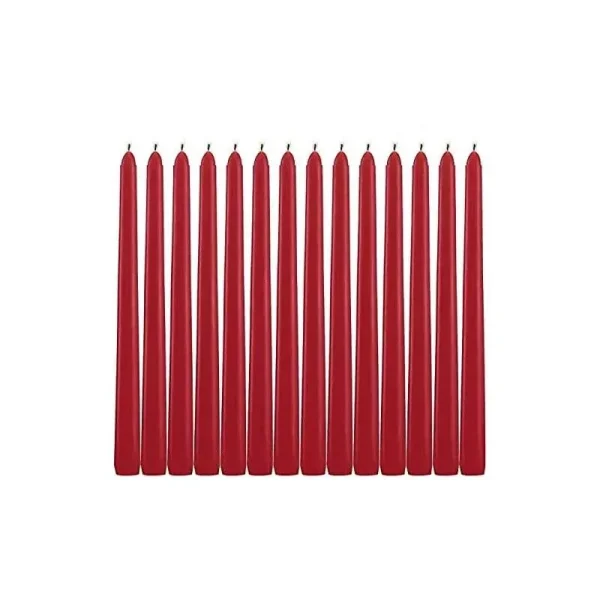 pliadvbu Red Taper Candles - Set of 14 Dripless Candles - 10 inch Tall, 3/4 inch Thick - 7.5 Hour Clean Burning