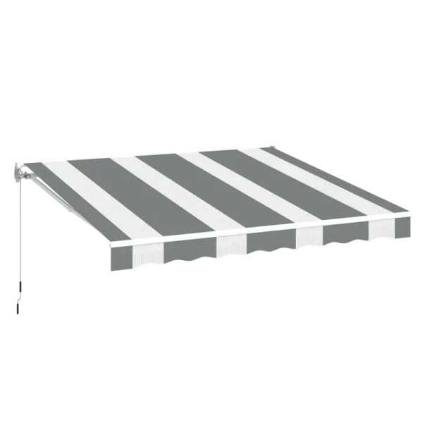 AECOJOY 10'×8' Manual Retractable Awning Sun Shade, Patio Awning Canopy