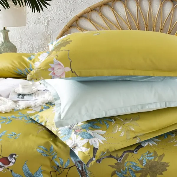 Juhl Botanical Bird and Tree Branches Reversible Duvet Cover Set World Menagerie