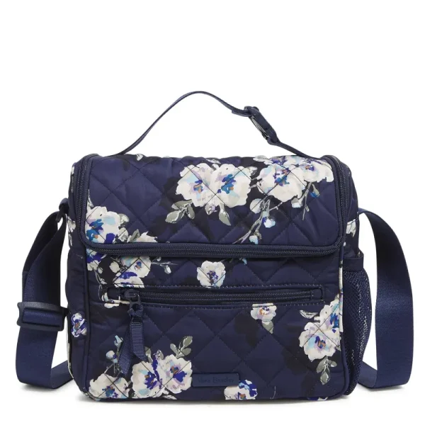 Vera Bradley Women's Performance Twill Lunch Crossbody Bag Blooms and Branches Navy