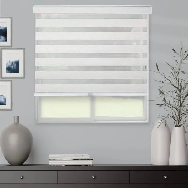 Chicology Everyday Cordless Zebra Shades, Light Filtering - 28"W x 72"H - Basic Natural