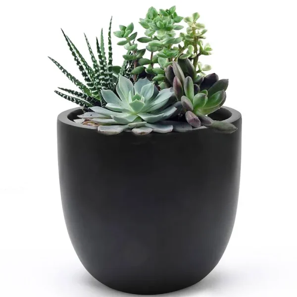 Acushnet Pot Planter Sol 72 Outdoor Color: Black, Size: 9.2" H x 9.9" W x 9.9" D