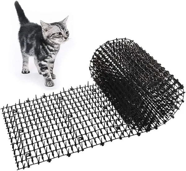 OCEANPAX 2pcs 6.5ft Cat Scat Mat with Spikes, Prickle Strips Network Digging Stopper Outdoor Spike Deterrent Mat, 78 inch x 11 I