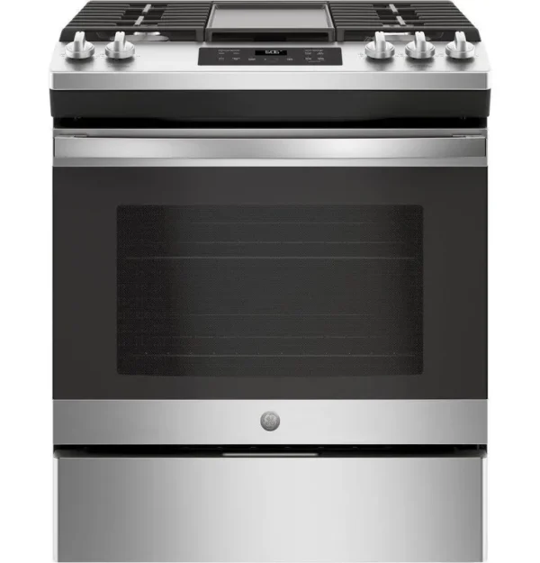 GE - 5.3 Cu. ft. Slide-In GAS Range - Stainless Steel