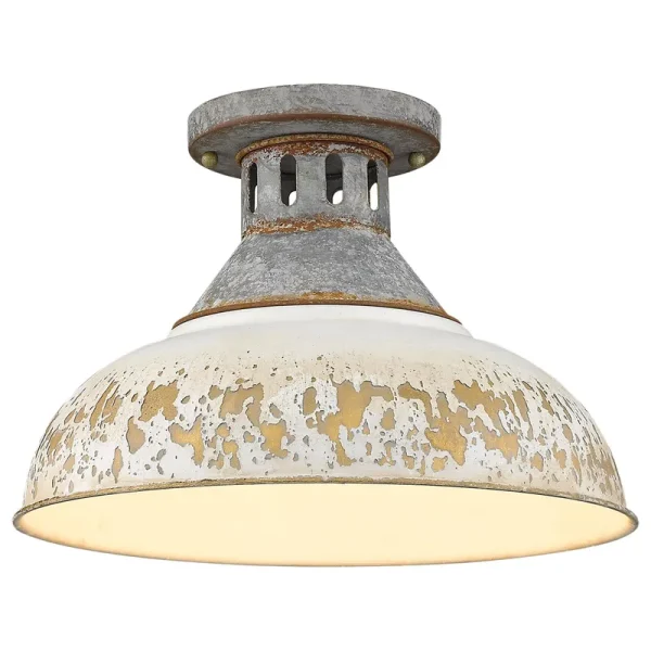 Golden Kinsley Semi Flush 0865 SF AGV AI (Aged Galvanized Steel)