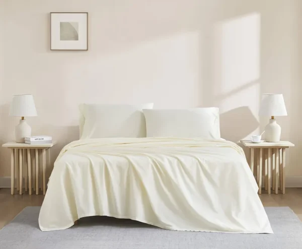 Linen Closet Luxury Cotton 144 Thread Count Organic Cotton 4-Piece Sheet Set
