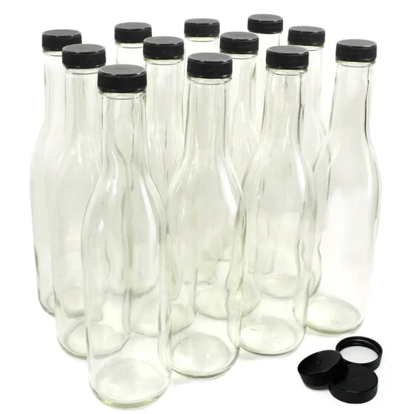 nicebottles Clear Glass Woozy Bottles 12 oz - Case of 12