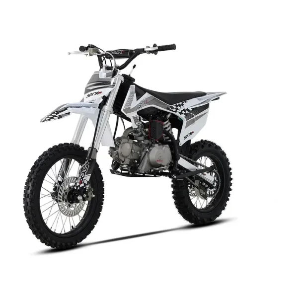 SYX MOTO K1 125cc Dirt Bike for Teens & Adults, 50 MPH, 123 Mi Range, 4 - Speed Manual, Kick/Electric Start, Black