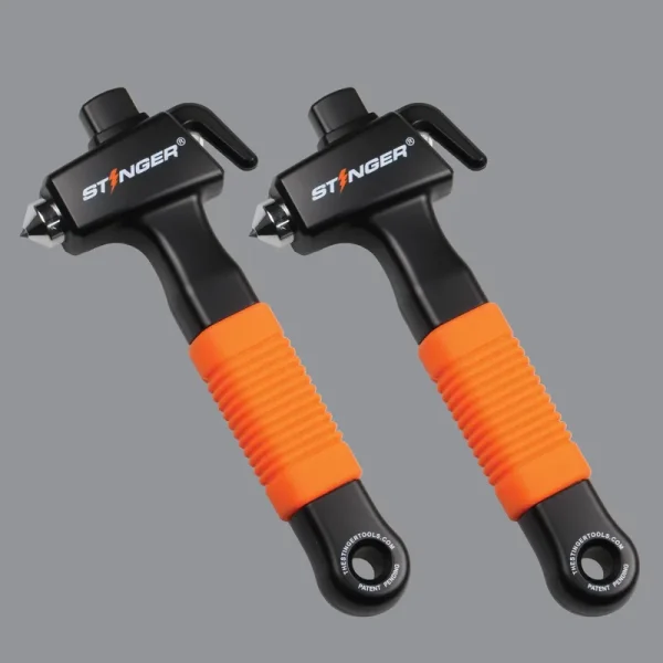 Stinger Super Duty Car Emergency Escape & Rescue Tool, Hardened Steel Hammer, Spring Loaded Window Breaker Punch, Razor Sharp Seatbelt Cutter,aut