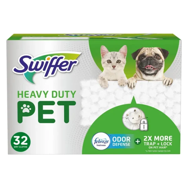 Swiffer Pet Heavy Duty Multi-Surface Dry Cloth Refills for Floor