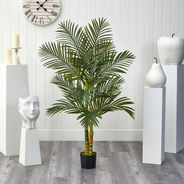 5 ft. Artificial Double Stalk Golden Cane Palm Tree