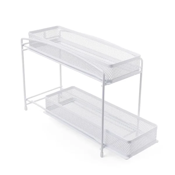 Mainstays 2-Tier Pull-Out Spice Organizer, White