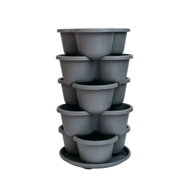 GreenThings 5-Tier Stacking Strawberry Planter, Architectural Design Vertical Garden Planter with Irrigation, Herb Planter for Strawberry Plants,