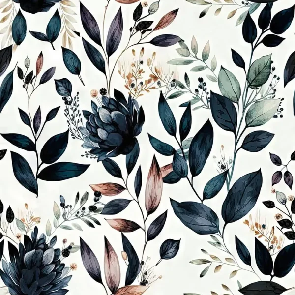 MuralPeel Dark Blue/Yellow Leaf Floral Peel and Stick Wallpaper Vintage Easy Peel Off Self Adhesive Removable Stick on Wall Paper for Kitchen