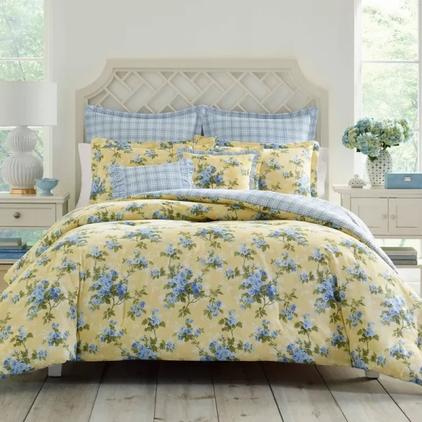 Full/Queen Yellow Cassidy Comforter Set - Laura Ashley