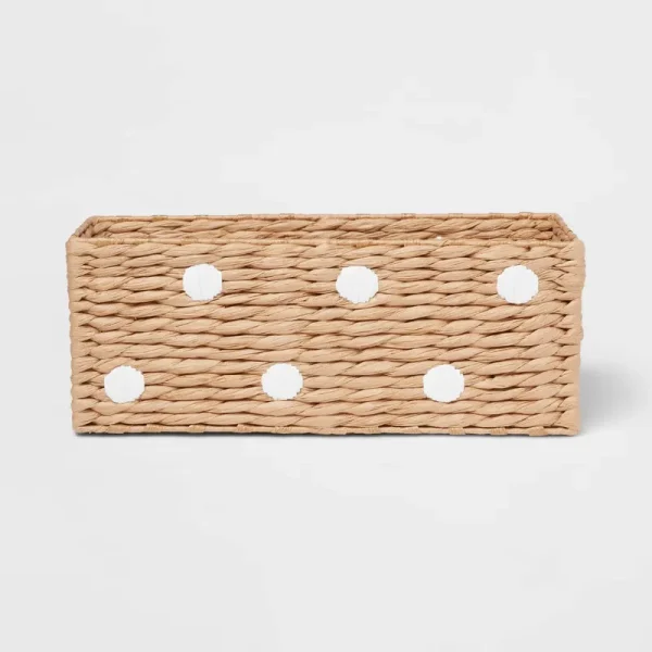 Pillowfort Kids Woven Paper Dot Rectangular Basket | Target