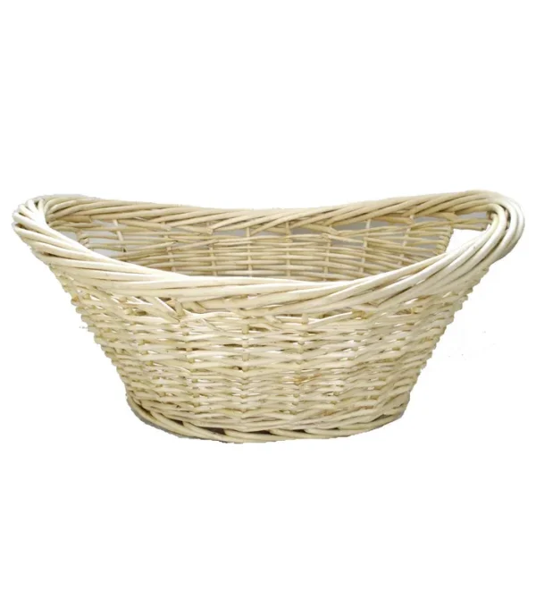 Organizing Essentials Oval Heavy Rim Willow Laundry Basket, Neutral