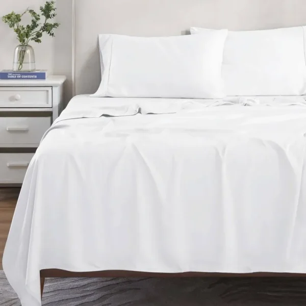 Superior 300 Thread Count Modal Deep Pocket Solid Sheet Set (White - Queen)
