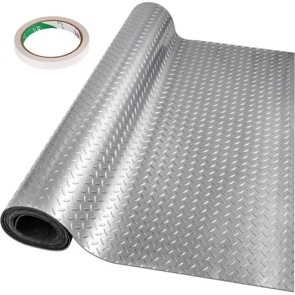 VEVOR Garage Floor Mat Garage Flooring Roll 3.9x6.5ft Anti-Slip Silver PVC Vinyl