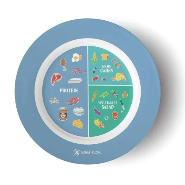 Bariatric Portion Control Plate by BariatricPal 2.0 - Blue, One Pack