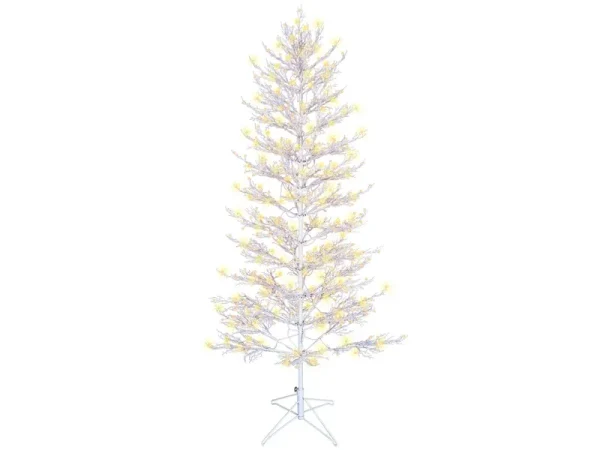 GE Color Choice 7-ft Winterberry Pre-Lit White Artificial Christmas Tree with LED Lights | 23071LO