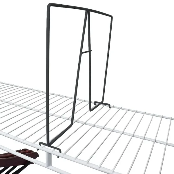Evelots Wire Shelf Dividers-8 Pack-Closet Storage & Organization for Office/Pantry/Garage-Shelf Separator-Easy Clip-No Tool-Plastic Coated Steel, Size