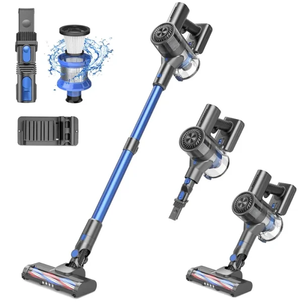 Bossdan Cordless Vacuum Lightweight Stick Vacuum Cleaner for Hardwood Floor Quiet Blue New