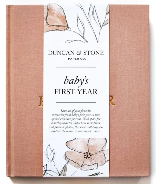 Baby's First Year Memory Book & Photo Album |Dusty Rose