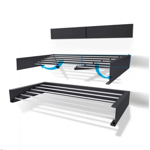 Step Up Products 40RACKGray 39.5 in. Retractable Laundry Drying Rack Industrial Gray