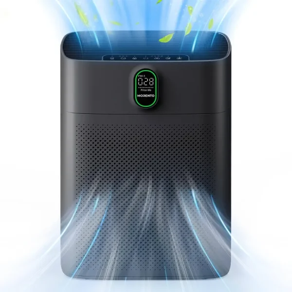 MORENTO Air Purifiers for Home Large Room Up to 1076 Sq ft with Air Quality Sensors, H13 True HEPA Filter Remove 99.97% of Dust, Pet Dander, Smoke