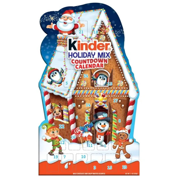 Kinder Holiday Advent Calendar Individually Wrapped Pieces Chocolatey Candy 7.1 oz