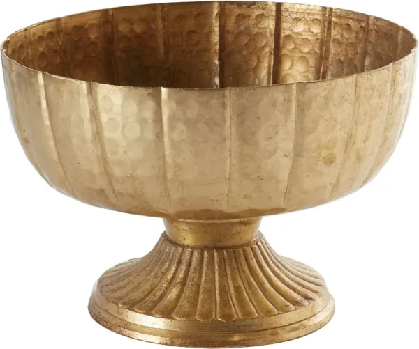 Distressed Gold Metal Lita Compote - 72010.00