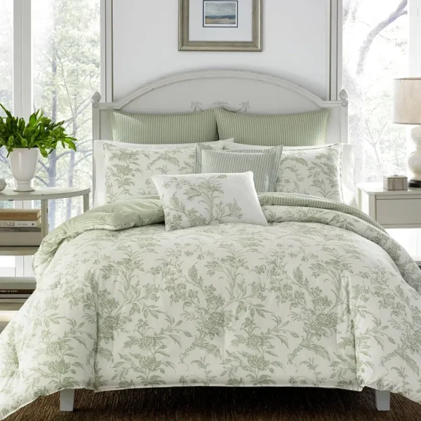 Twin Natalie Duvet Cover Set Green - Laura Ashley