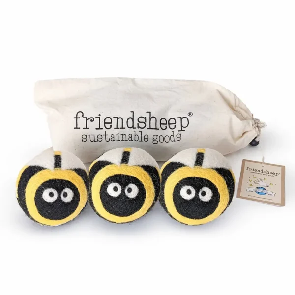 Friendsheep 3-Pack Dryer Balls - 6 Styles, Busy Bees