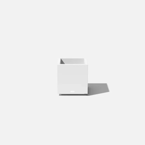 Veradek Metallic Series Cube Planter White