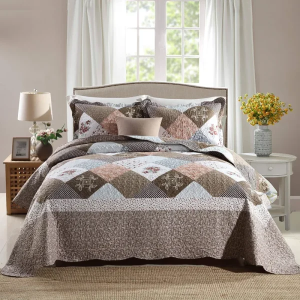 Travan 3-Piece Queen Quilt Sets with Shams Oversized Bedding Bedspread Reversible Soft Coverlet Set