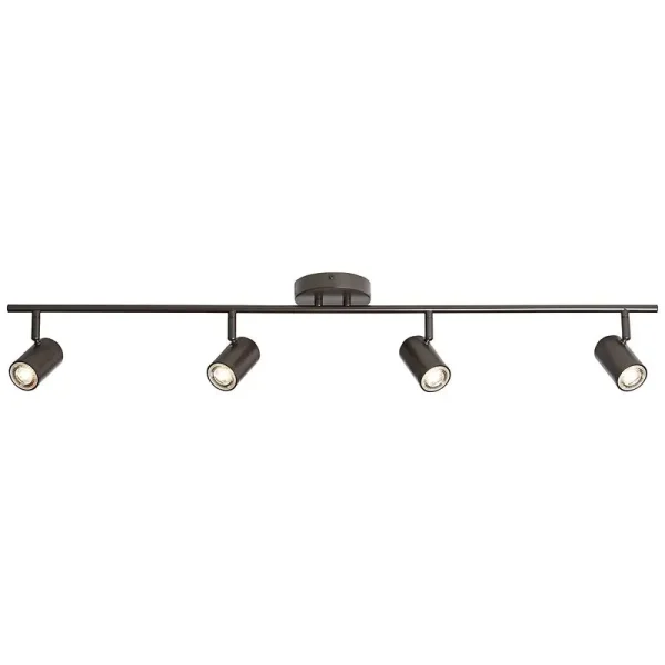 Pro Track Vester 4-Head 8.5 Watt LED Ceiling Track Light Fixture Kit GU10 Spot-Light Dimmable Directional Brown Bronze Finish Modern Transitional