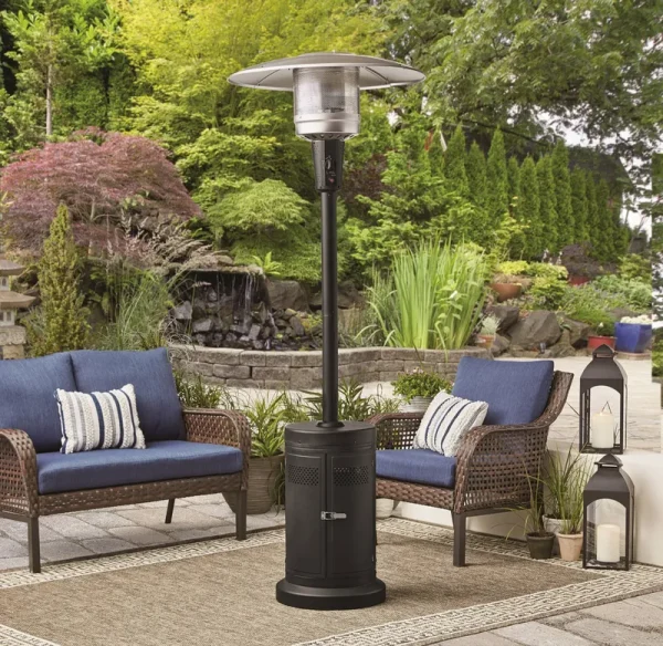 Mainstays Powder Coat Finish 48 000 BTU Propane Gas Outdoor Freestanding Patio Heater - Black - 1 Each