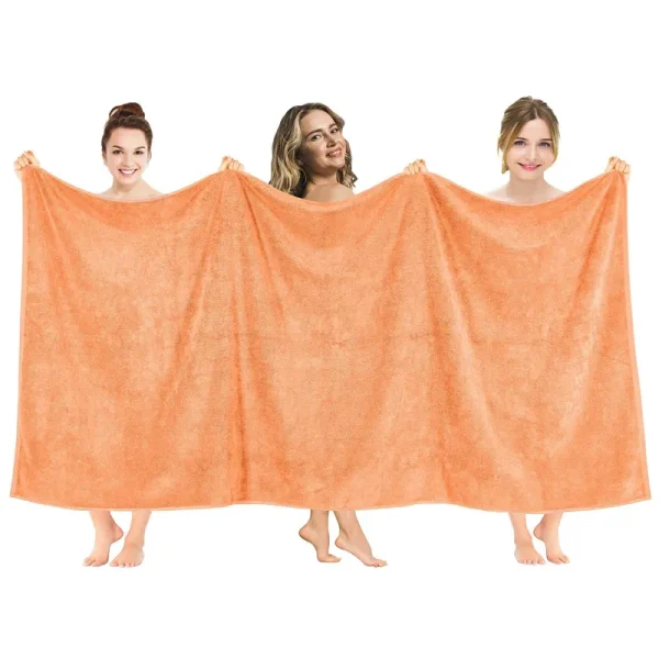 American Soft Linen 40x80 inch Oversized Bath Sheet - Extra Large Bath Towel Malibu-Peach