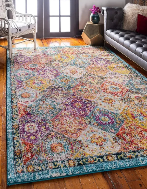 Unique Loom Penrose Blake Multi 5 ft. 3 in. x 7 ft. 7 in. Area Rug