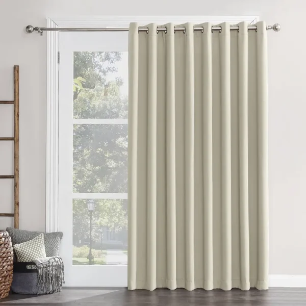 Sun Zero Preston Blackout Grommet Patio Panel, Beige/Khaki
