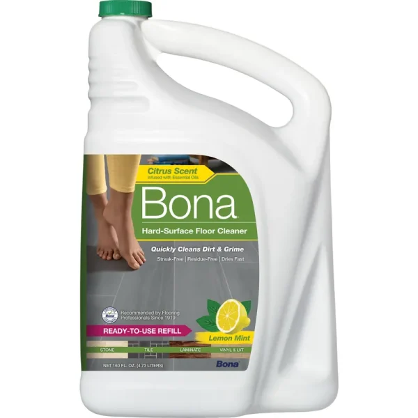 Bona Floor Cleaner, Hard-Surface, Lemon Mint, Citrus Scent, Ready-to-Use Refill - 160 fl oz