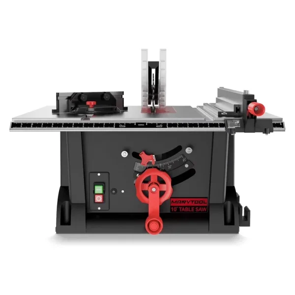 Marvtool 10 - Inch 15amp Table Saw 45&90 Degree Cutting Range Lightweight Portable Table Saw
