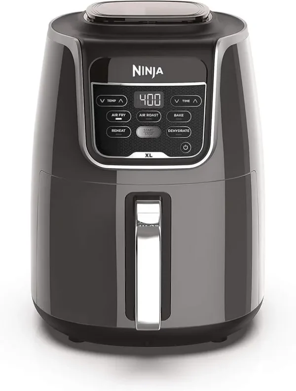 Ninja AF150AMZ Air Fryer XL, 5.5 Qt. Capacity That Can Air Fry, Air Roast, Bake, Reheat & Dehydrate, with Dishwasher Safe, Nonstick Basket & Crisper Plate and a Chef - Inspired Recipe Guide, Grey