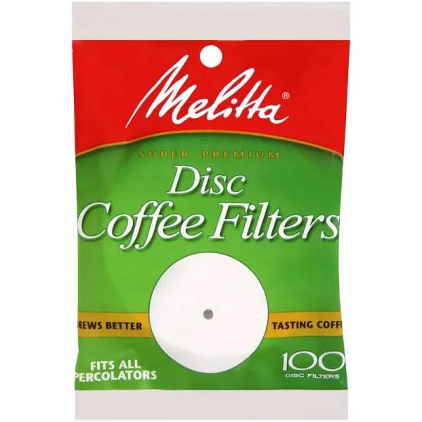 Melitta White Disc Coffee Filter (100-Pack) Pack of 24